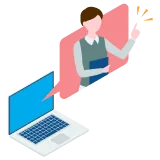 編集者からフィードバックを受ける人物のアイコン