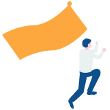 ゴールの旗を掲げる人物のアイコン